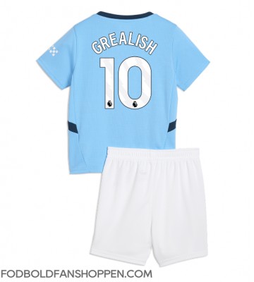 Manchester City Jack Grealish #10 Hjemmebanetrøje Børn 2024-25 Kortærmet (+ Korte bukser)